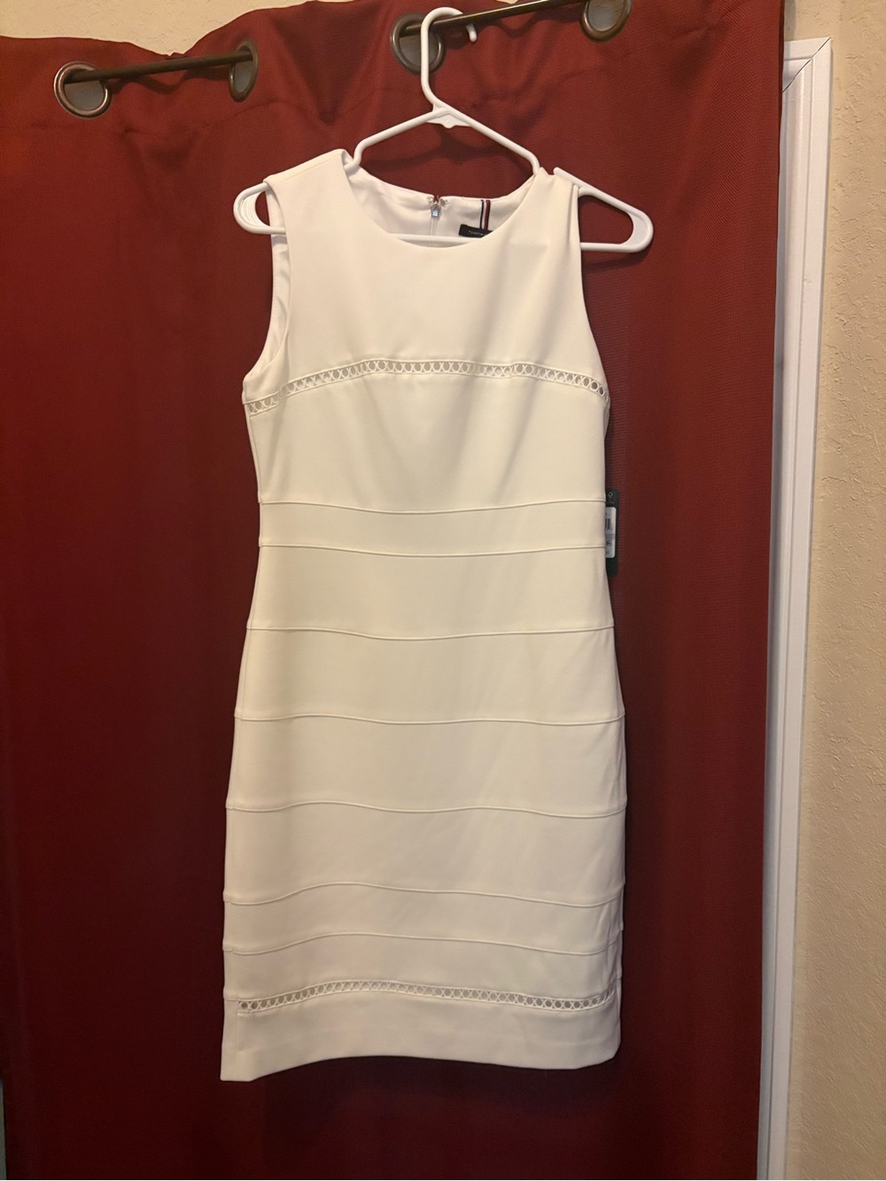 NWT Tommy Hilfiger White Sleeveless Midi Sheath Dress